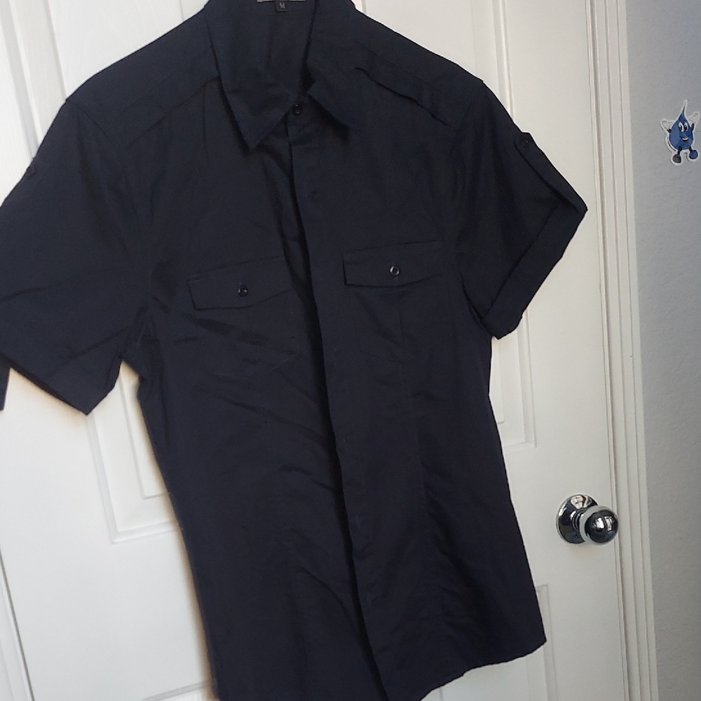 Men's Navy Blue Short Sleeve Shirt